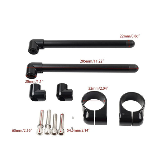52MM Cafe Racer 7/8" Clip-On Handlebar for Universal Motorcycles