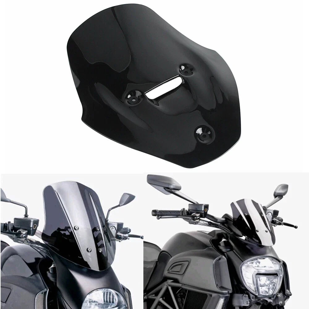 Black Headlight Fairing Windshield for Ducati Diavel V4 (2023-2025)