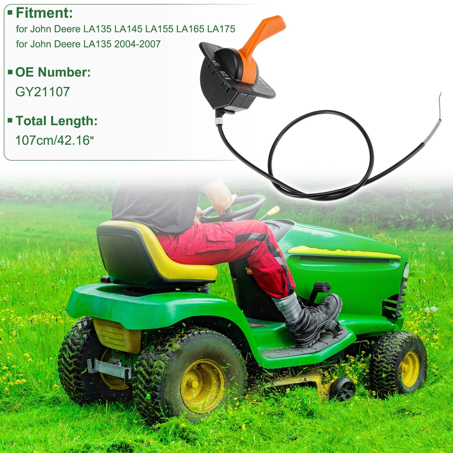 Throttle Cable for John Deere LA135 (2004–2007) GY21107