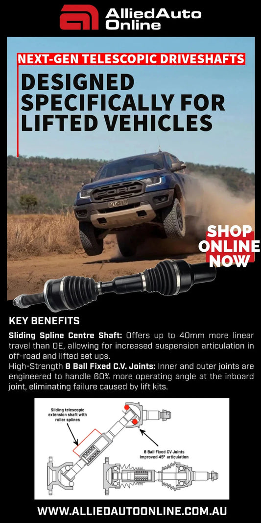 2X Front Extended Drive Shaft for Ford Ranger (2011–2023)