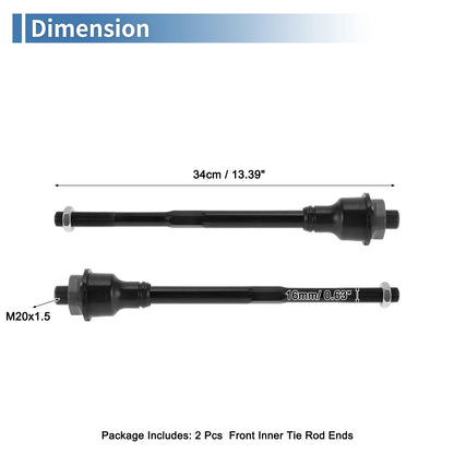 2 x Front Inner Tie Rod End Links for Chevrolet Silverado 2500 HD (2011-2019)