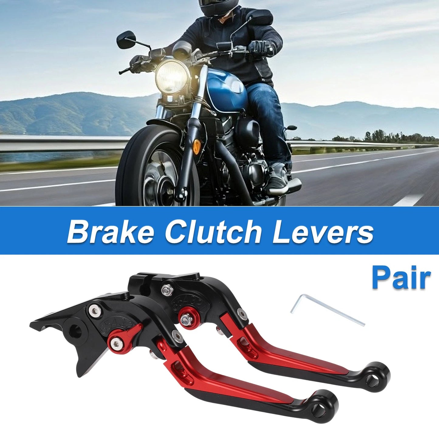 Adjustable Brake Clutch Levers for Yamaha YZF R1 (1999–2001) Black Red