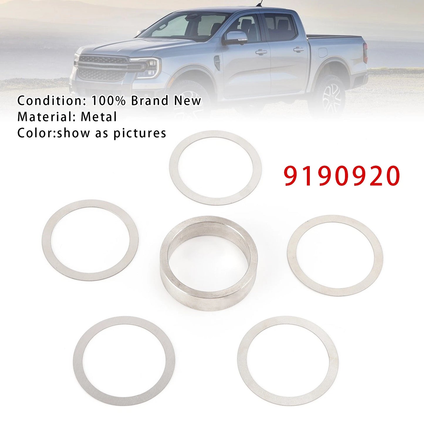 9 Inch Solid Pinion Bearing Spacer Kit with Shims 9190920 for Ford
