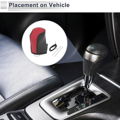 Gear Shift Knob Cover for Mazda CX-30 (2020–2021) Black Red Faux Leather