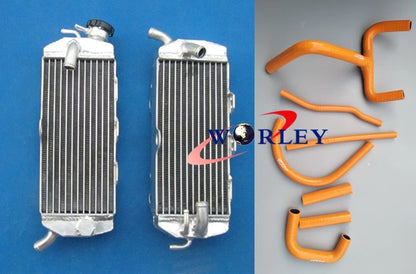 Aluminum Radiator + Orange Silicone Hose for KTM LC4 620 625 640 660 (1998–2007)