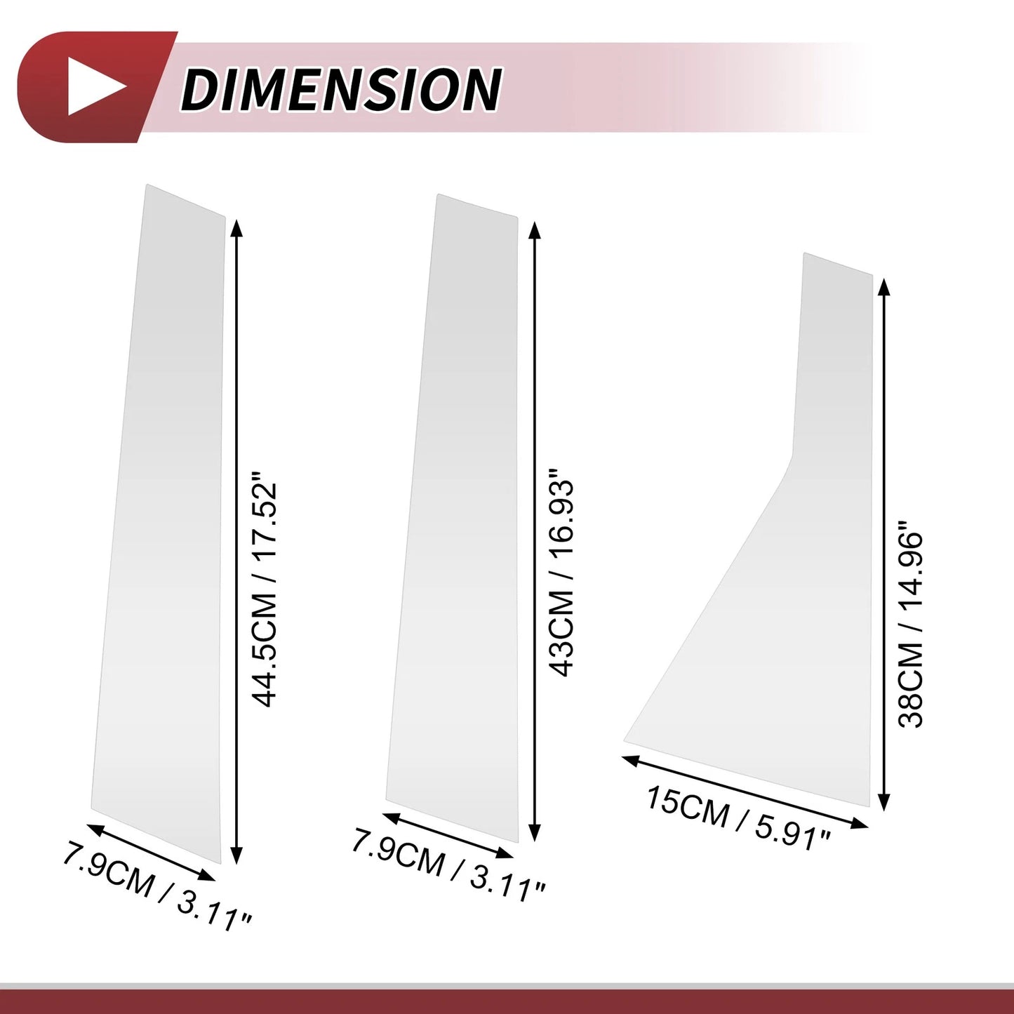 Set of 6 Door Pillar Window Trim for Nissan Rogue (2021–2023) Chrome