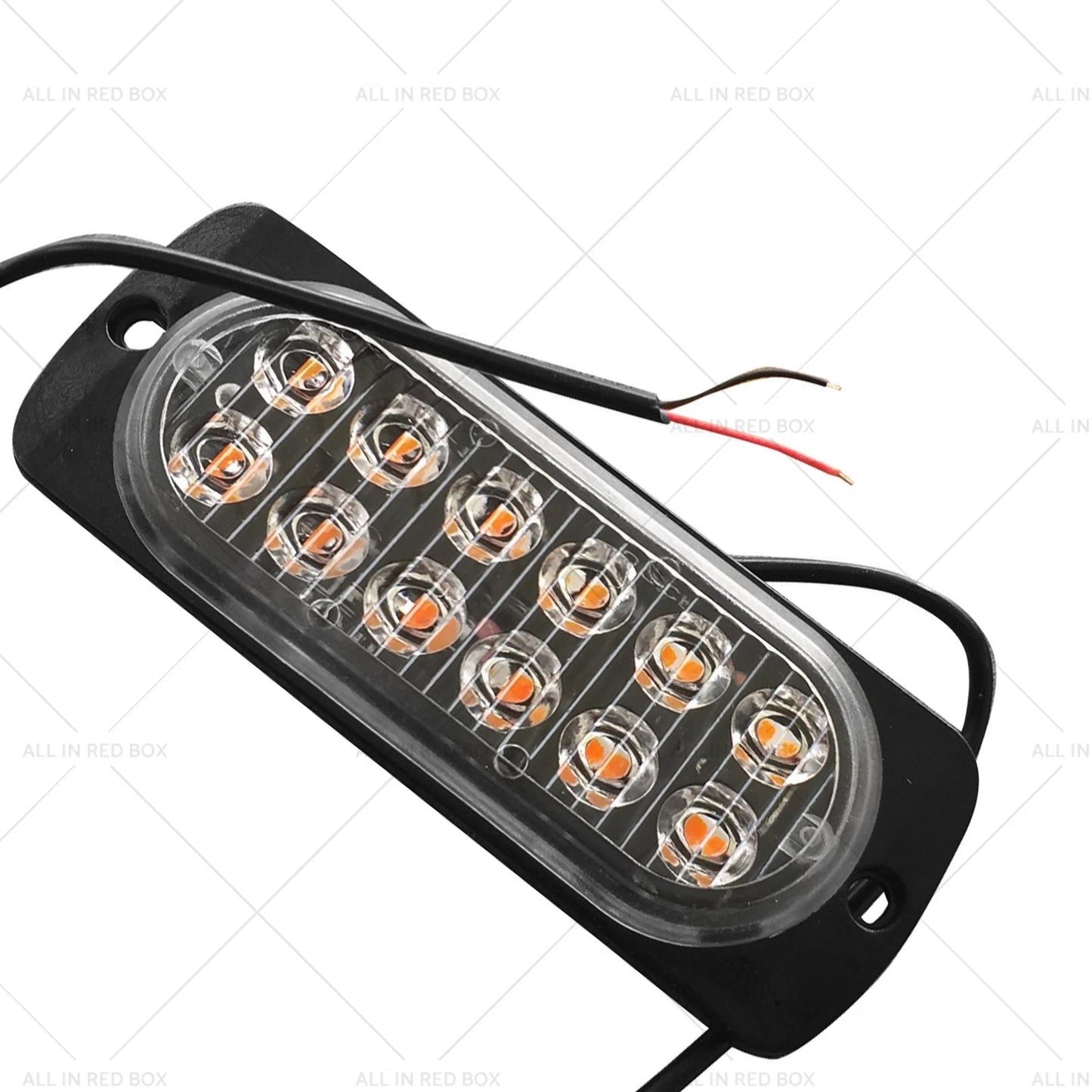 1 LED Emergency Flashing Warning Lights White Amber 12/24V