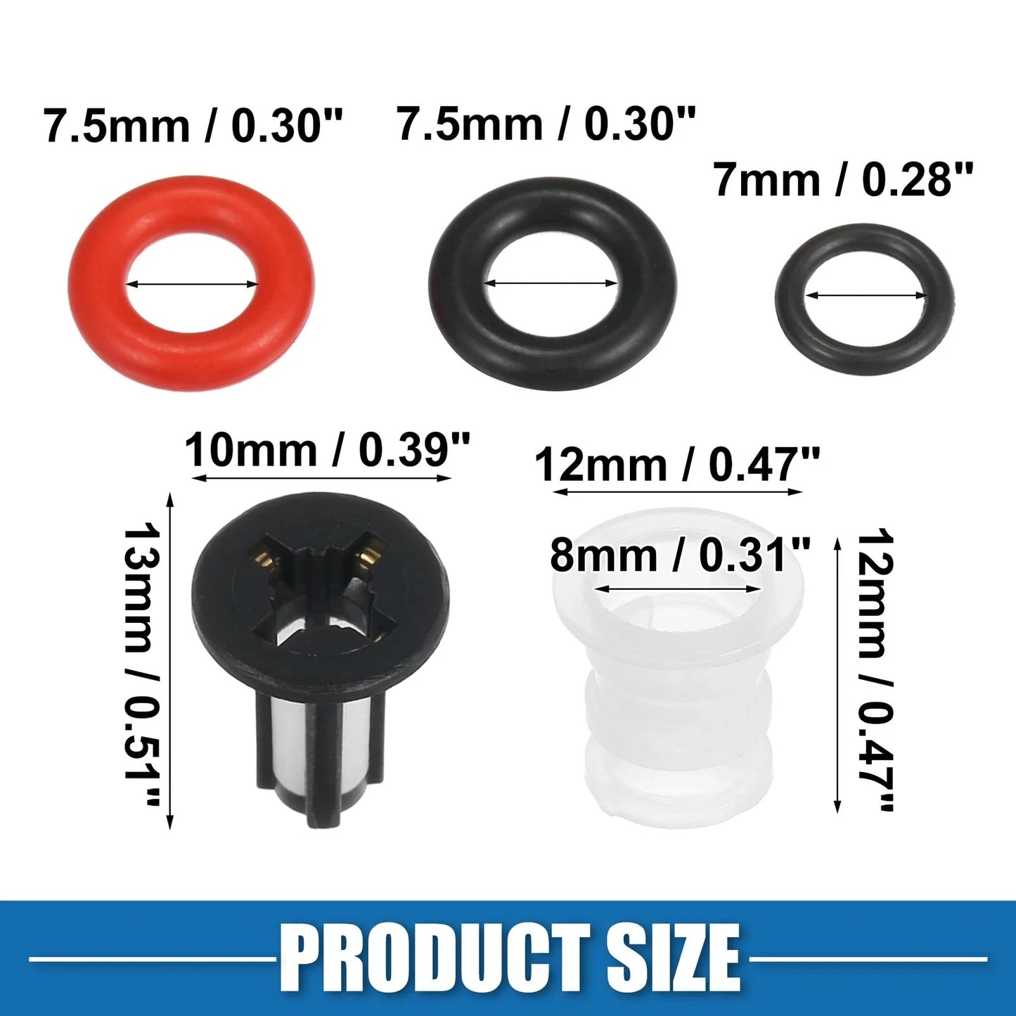 Fuel Injector O Rings for Acura RSX, Honda Civic (2002-2006) - 4 x Seals
