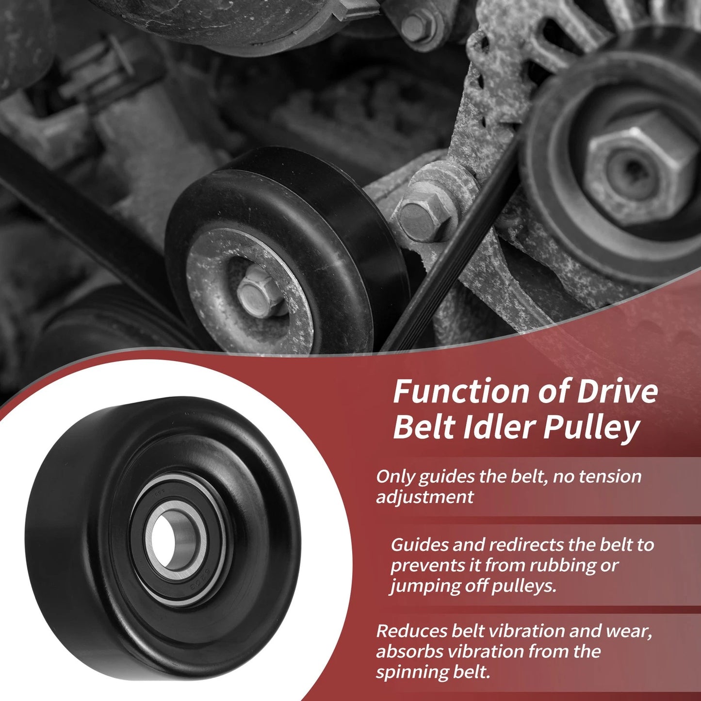 Accessory Drive Belt Idler Pulley for Subaru Forester Impreza WRX (2003–2007)