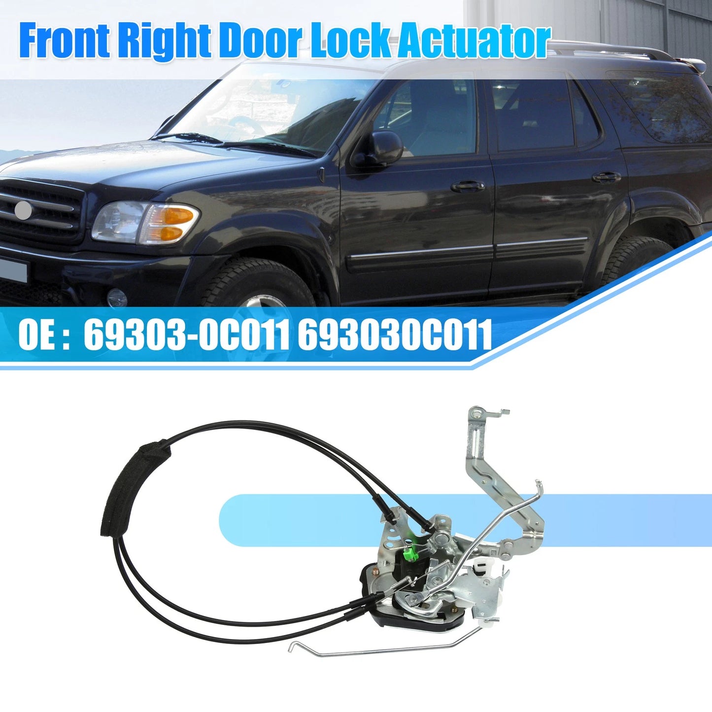 Front Right Door Lock Actuator for Toyota Sequoia (2001–2007) No. 69303-0C011