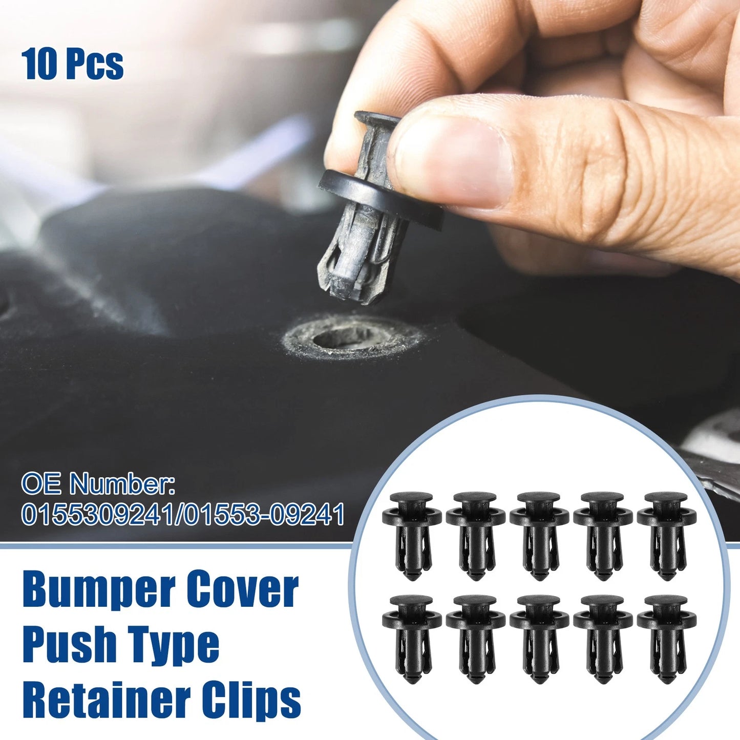 10 Pcs Bumper Cover Push Type Retainer Clips for Nissan 240SX (1989–1998) No. 0155309241