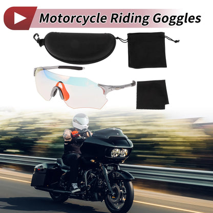 Set of 1 Motorcycle Riding Goggles for Various Models (Light Red Lens)