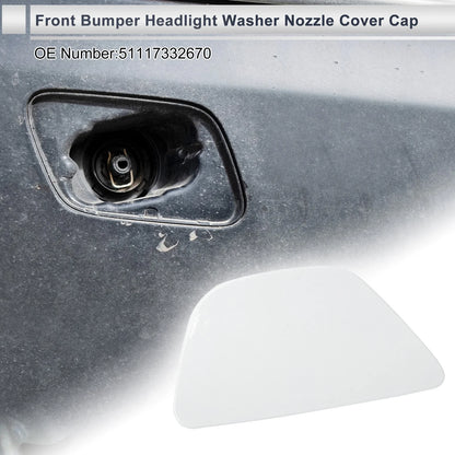 Front Right Side Bumper Headlight Washer Nozzle Cover Cap for BMW 535i White