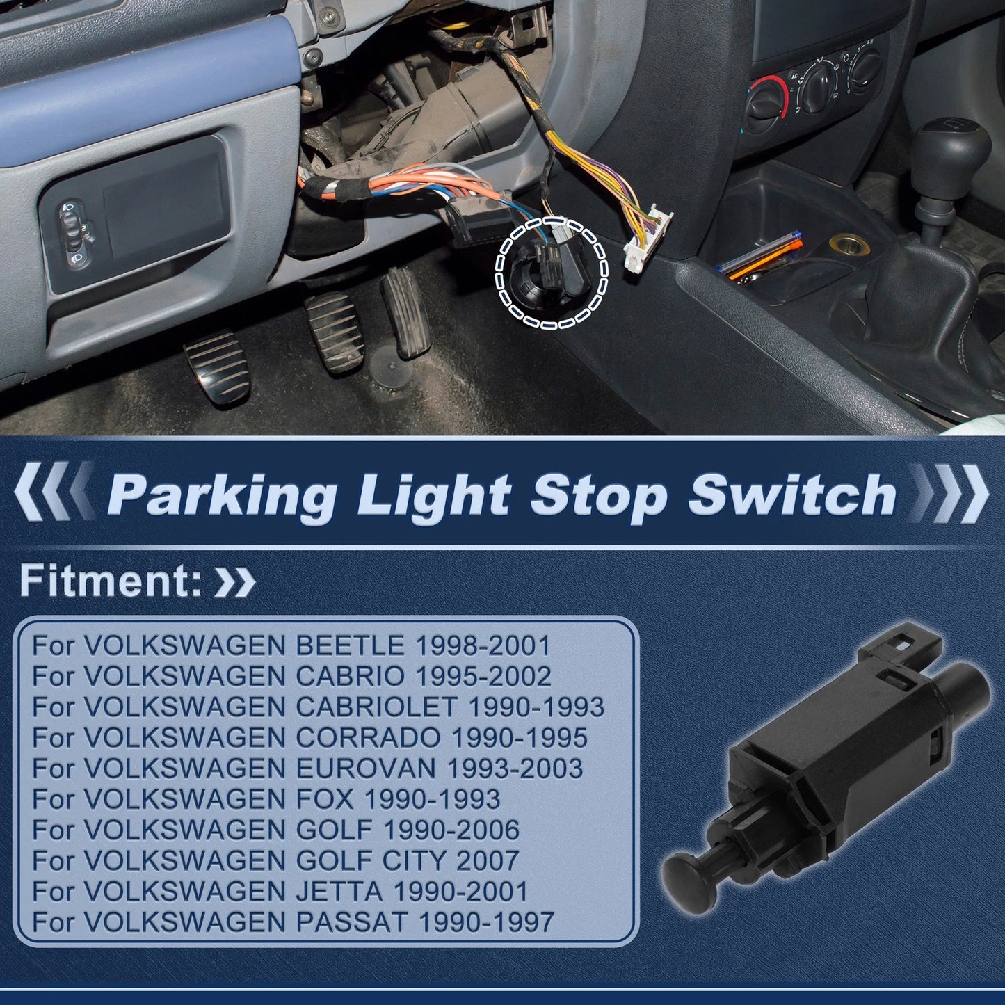 Brake Light Switch for Volkswagen Beetle (1998–2001) 322945515