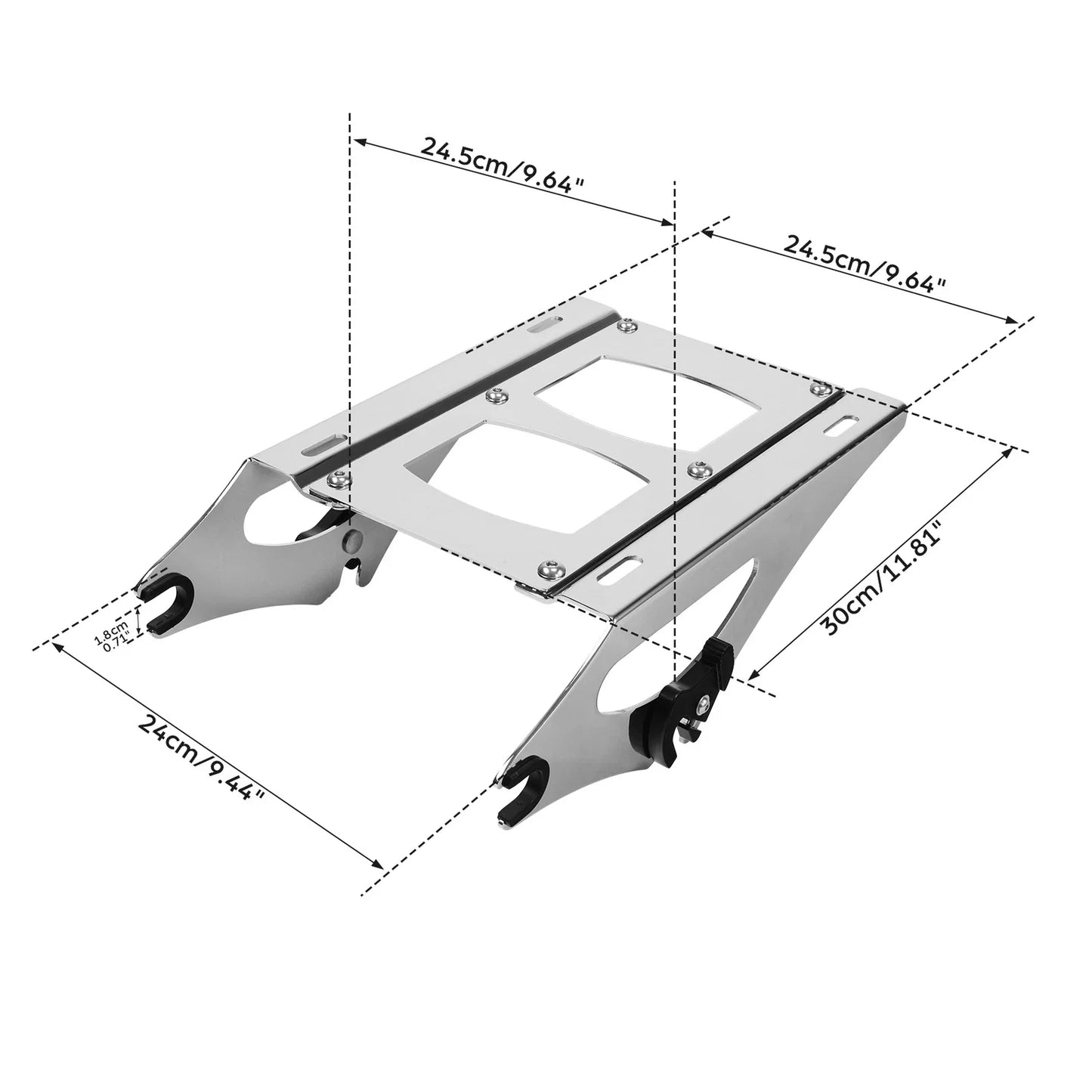 Chrome Detachable  Up Luggage Rack for Harley Touring Street Glide (2014-2025)