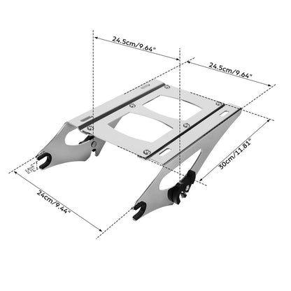 Chrome Detachable  Up Luggage Rack for Harley Touring Street Glide (2014-2025)