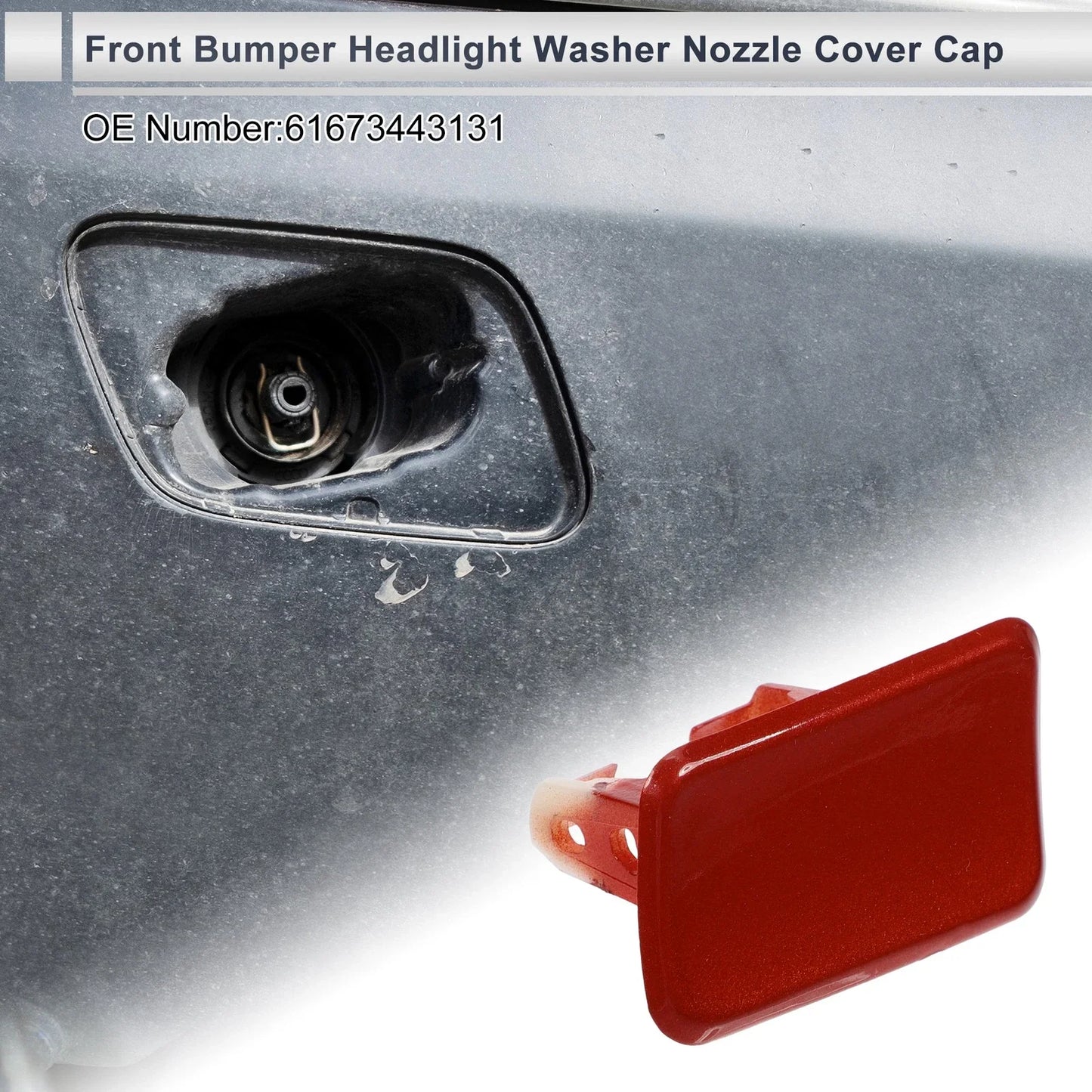 Front Left Bumper Headlight Washer Nozzle Cover Cap for BMW X3 Red