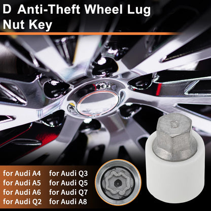Type D Wheel Lock Lug Nut for Audi A4 (Locking Nut Key Socket)