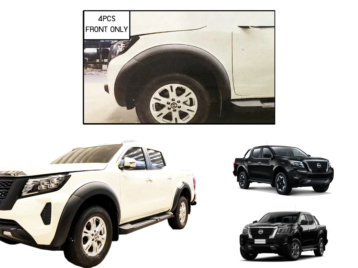 Front Matte Black Fender Flares for Nissan Navara (2021-2022)