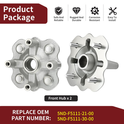 Pair Front Wheel Hubs for Yamaha Kodiak 400 450 (2003–2006)