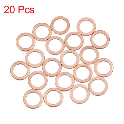 20pcs 8mm Copper Flat Sealing Washers for Automotive Applications