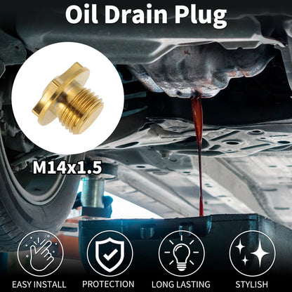 Oil Drain Plug   M14*1.5 Gold Tone