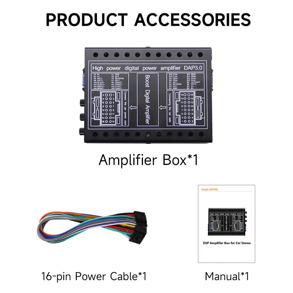 16PIN Car Amplifier for Aftermarket Android Multimedia Navigation System