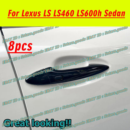 Glossy Pure Black Side Door Handle Cover Trim for Lexus LS (2006–2017)