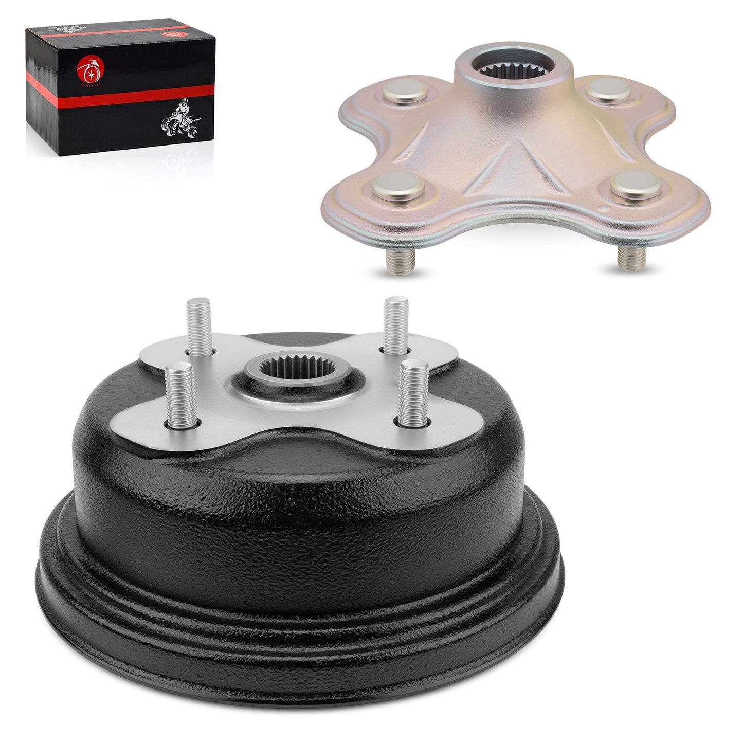 Rear Brake Drum and Wheel Hub Set for Yamaha Kodiak 400 (1993–1999)