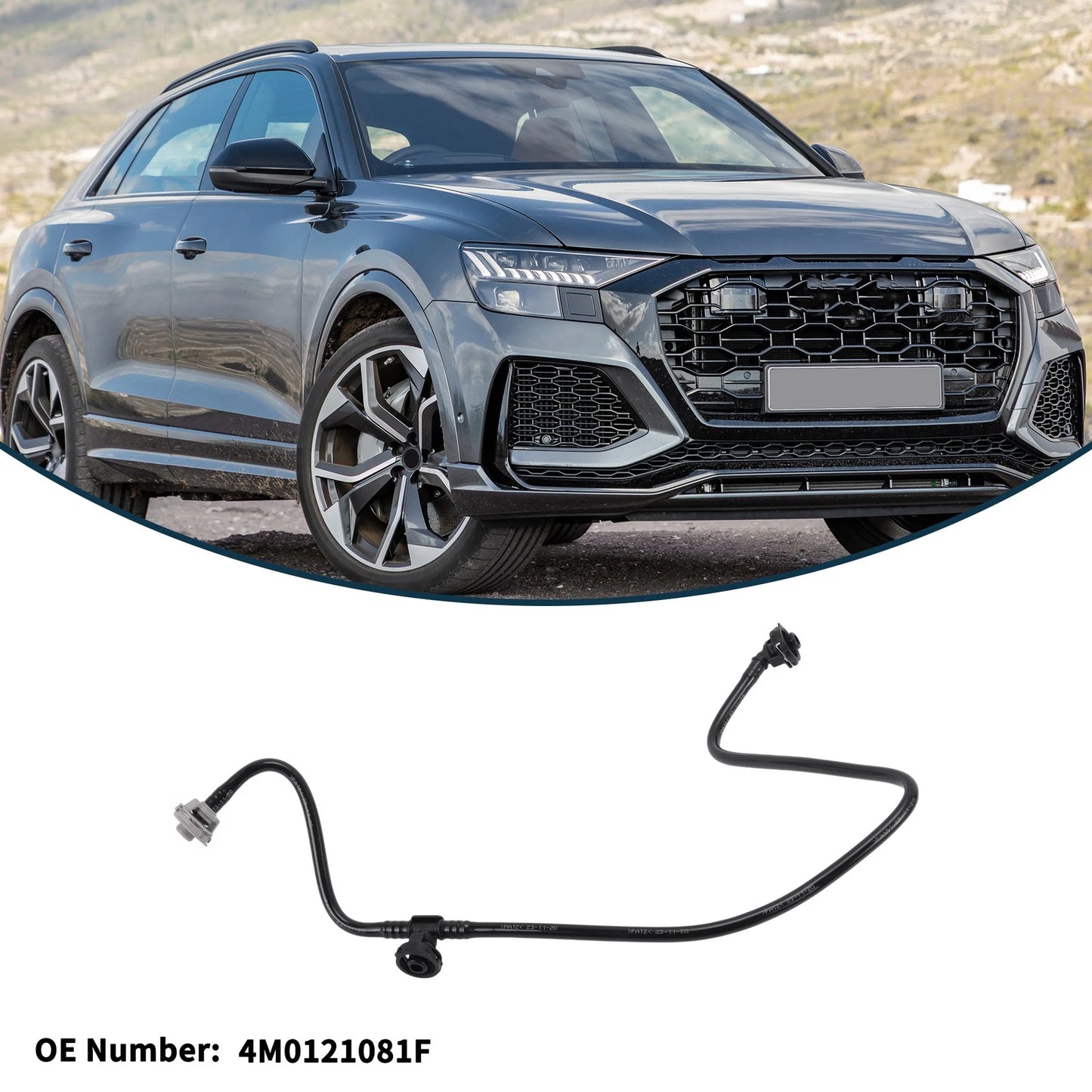 Radiator Hose for Audi Q8 (2019–2024) No. 4M0121081F Rubber Coolant Pipe