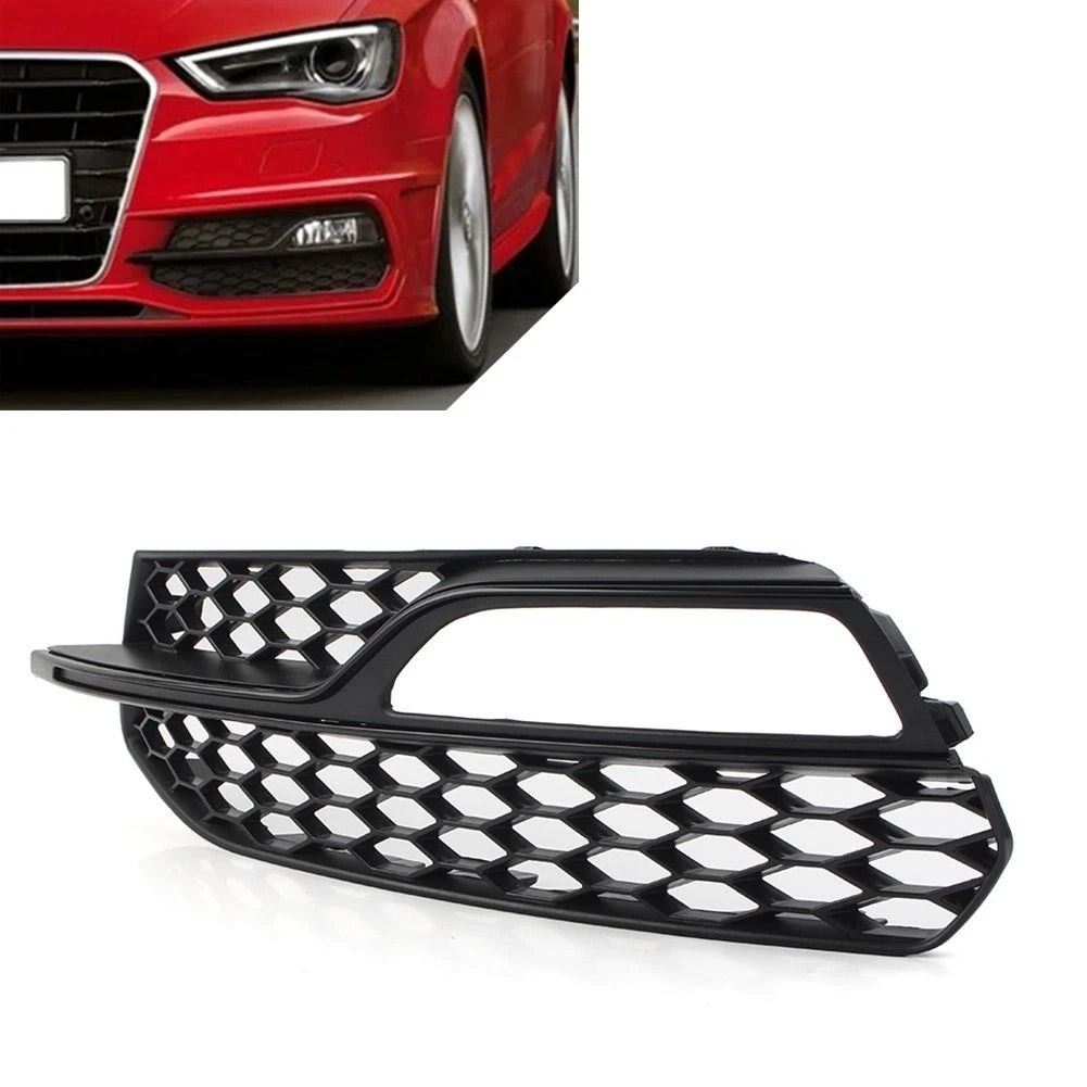 2X Front Bumper Honeycomb Fog Light Grille Cover for Audi A4 B9 SLine S4 (2016–2018)