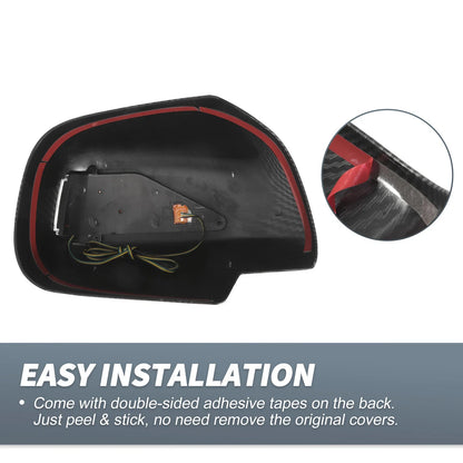 Rearview Mirror Cover Overlay 2 x Black Carbon Fiber for Lexus RX330 RX350 (2003)