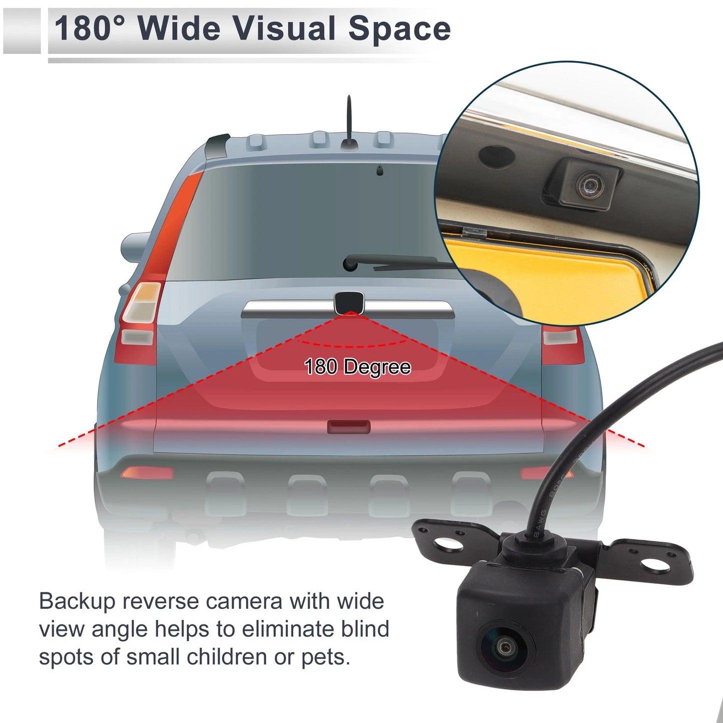 Rear View Camera for Hyundai Santa Fe Sport (2013–2019) 120-180 Degree