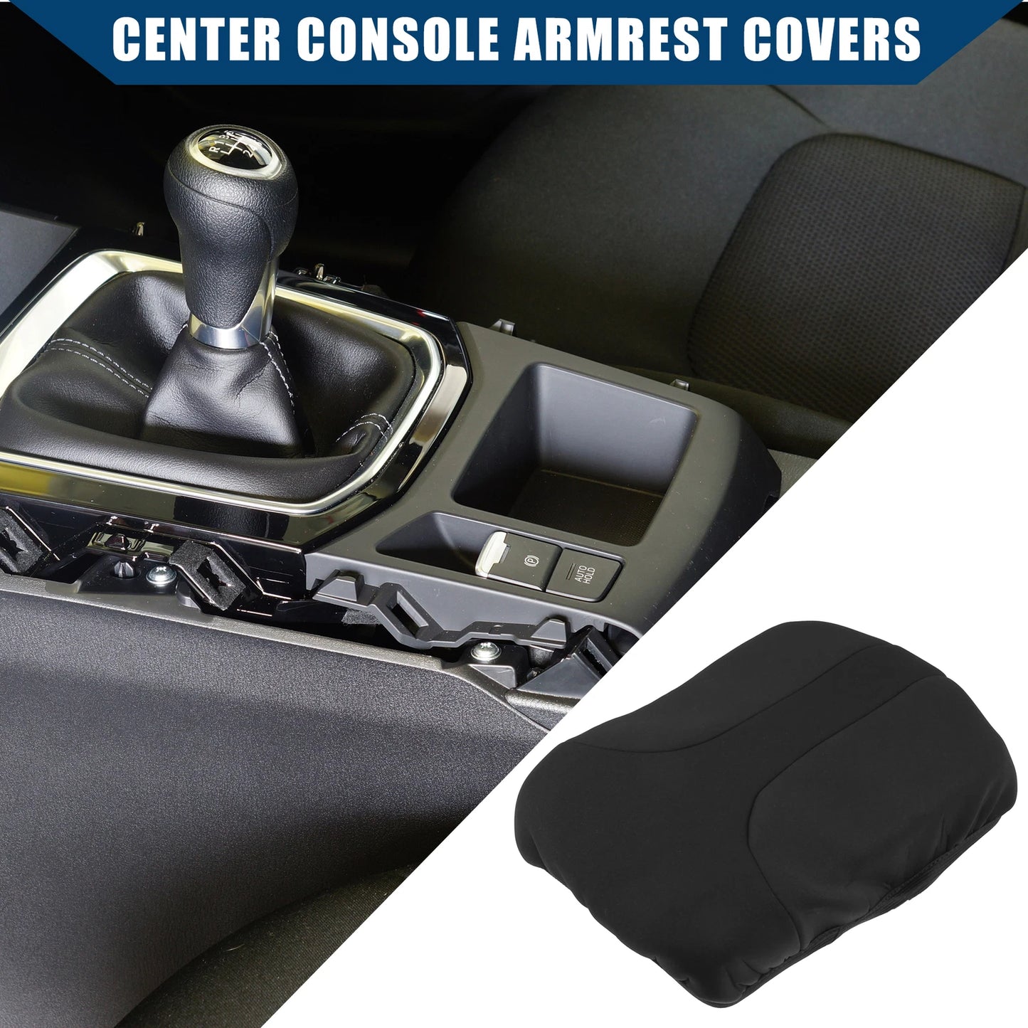 Center Console Armrest Cover for Nissan Rogue (2015–2020) Neoprene Black