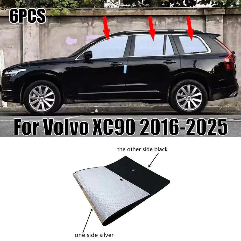 Sunshade / 6PCS / Side Window Privacy Black Silver for Volvo XC90 (2016–2025)