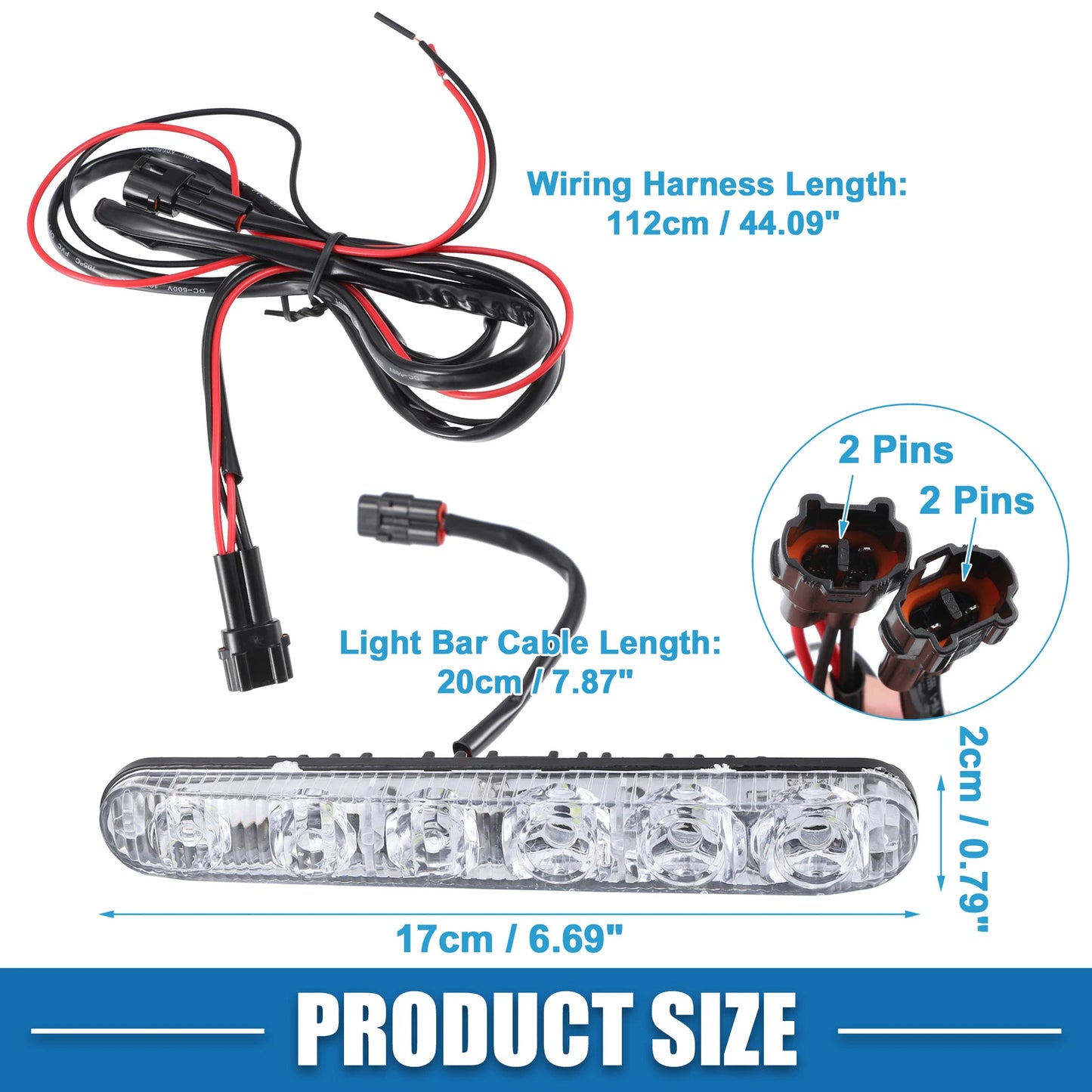 Set of 2 LED Daytime Running Light Fog Lamps for Car