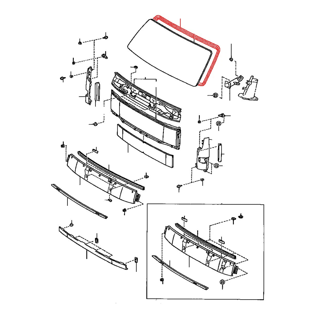 Windshield Weatherstrip for Toyota Dyna XZU300/XZU330/XZU340