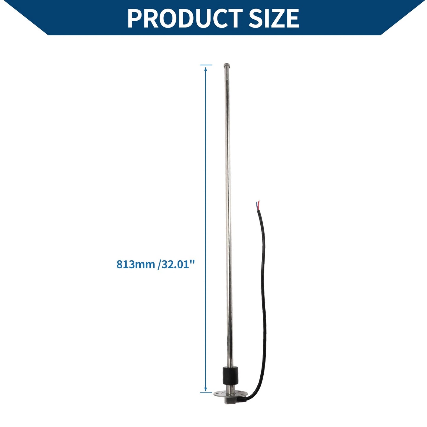 Fuel Sending Unit and Gauge Kit 0-190 Ohm 813mm for Boat Car