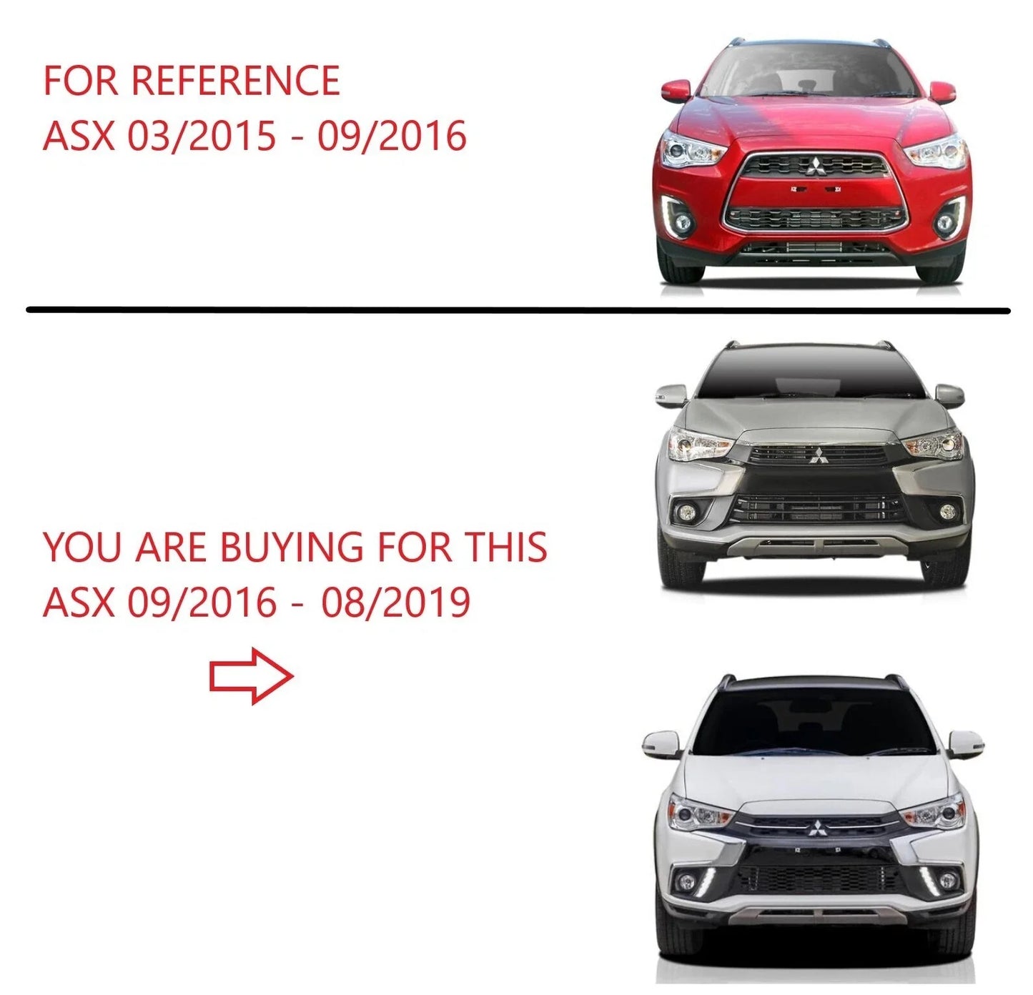 Chrome Lower Front Bar Mould Right Side for Mitsubishi ASX (2010–2017)