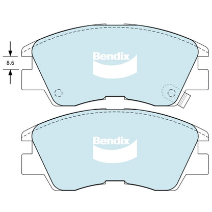 Set of 4 Bendix Front Disc Brake Pads for Mitsubishi Triton (1986–1996)