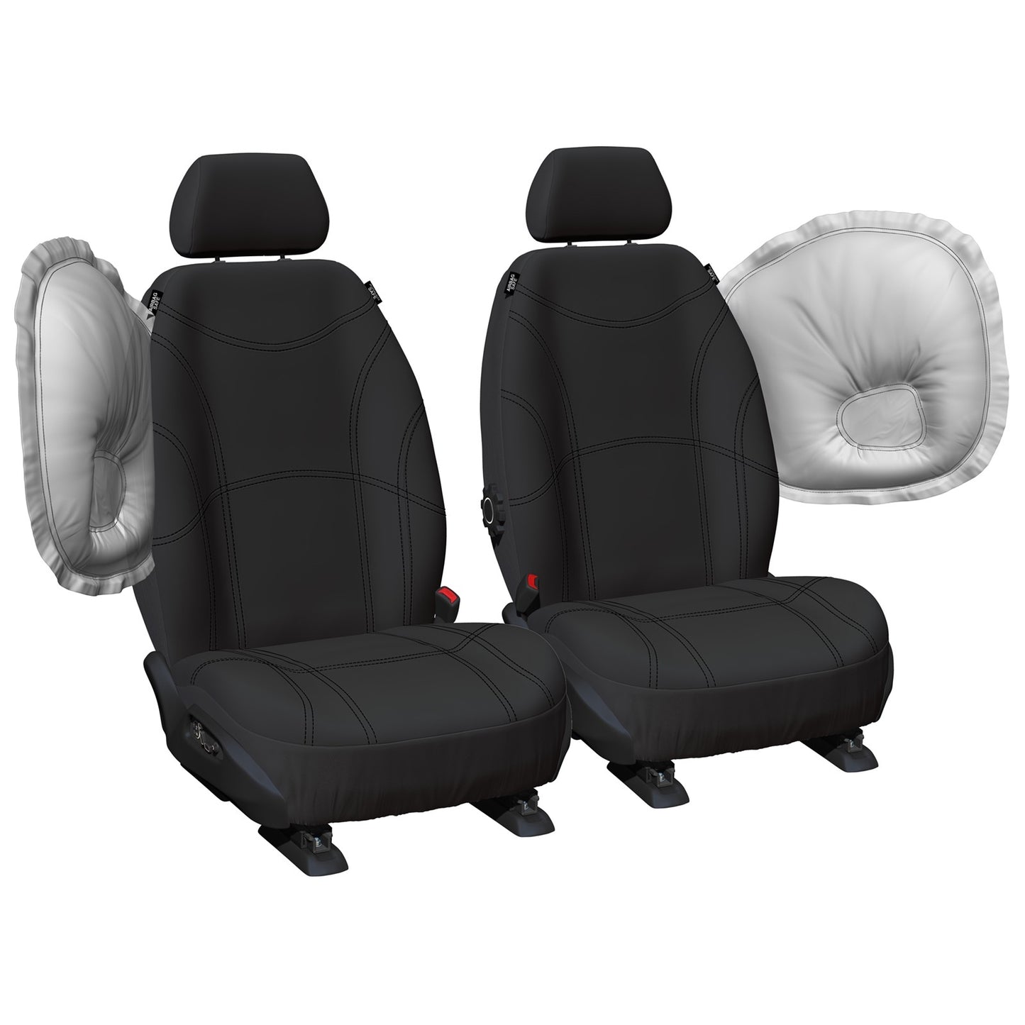 Set of 2 Tailor Made Black Neoprene Car Seat Covers for Ford Everest (2015–2019)