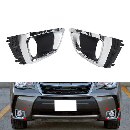 Set of 2 Front Bumper Fog Light Bezels Chrome for Subaru Forester (2014–2018)