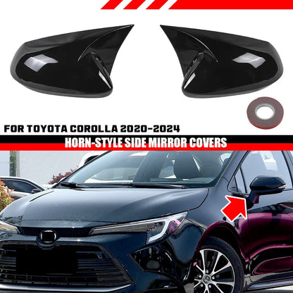 Horn Style Rearview Mirror Cover for Toyota Corolla Sedan Hatchback (2020–2024)