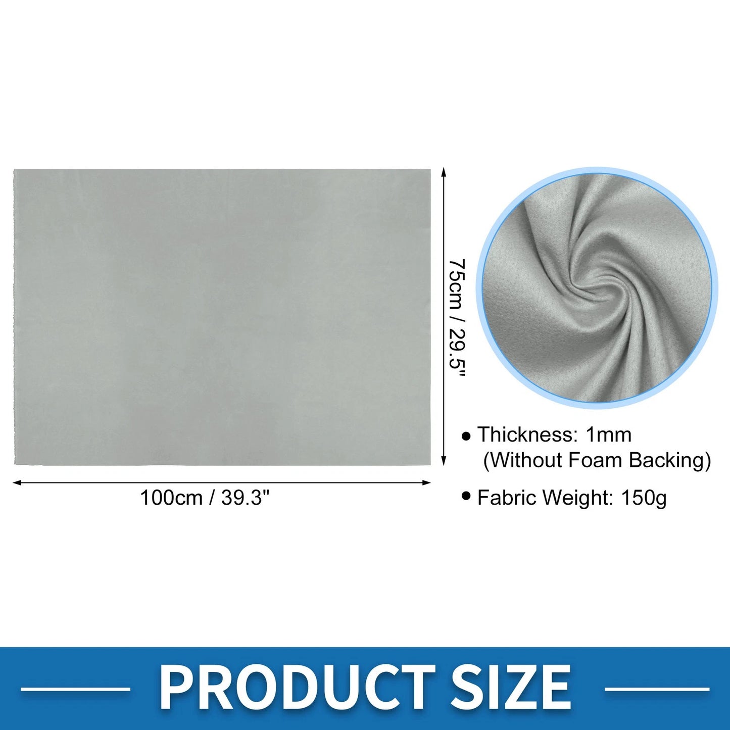 Suede Fabric Headliner for Car Roof Repair (29.5"L x 39.3"W) Light Gray