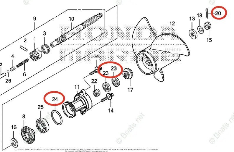 Lower Unit Oil Seal for Honda Outboard 40HP 50HP