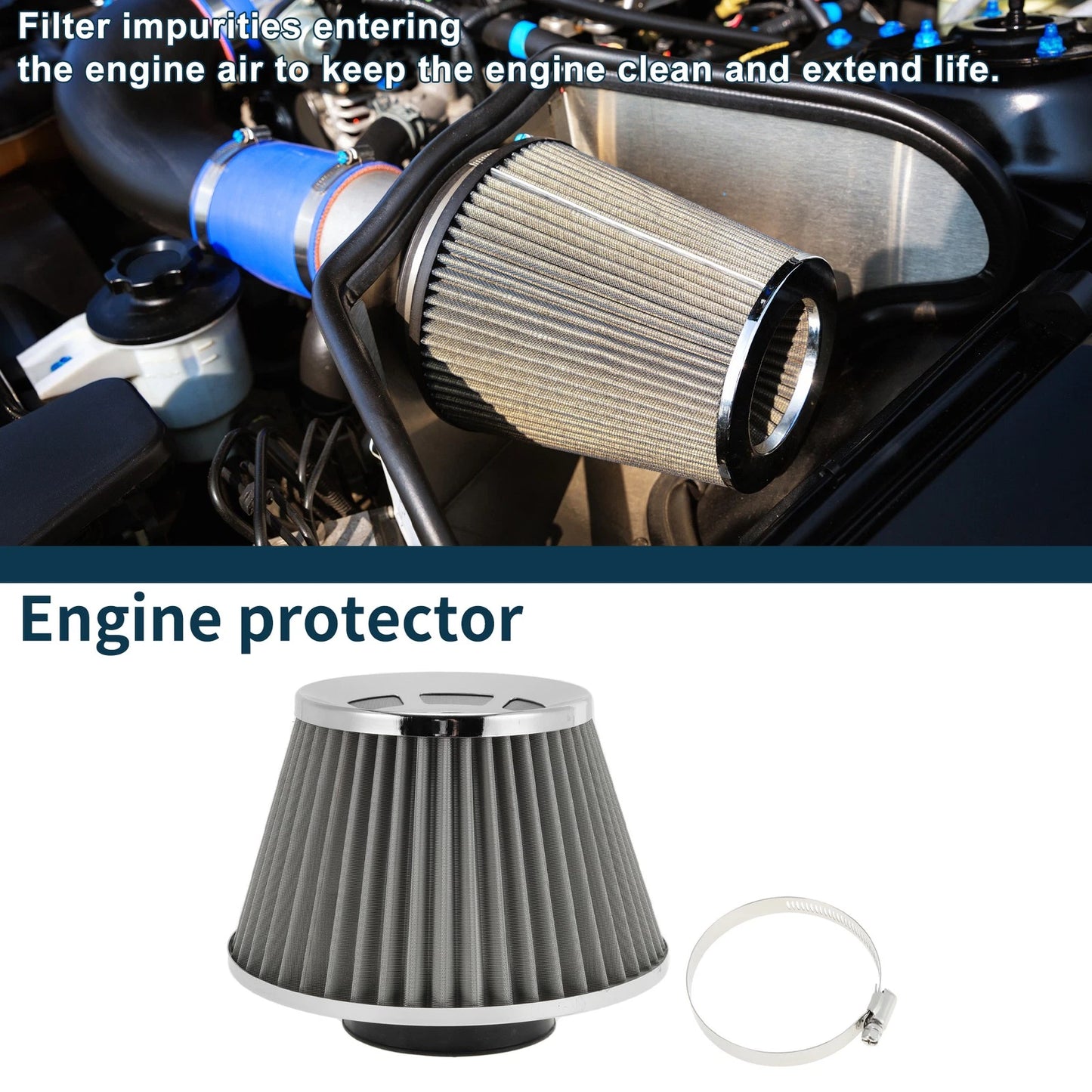 Set of 1 Engine Air Filter 76mm High Flow Mushroom Head for Car