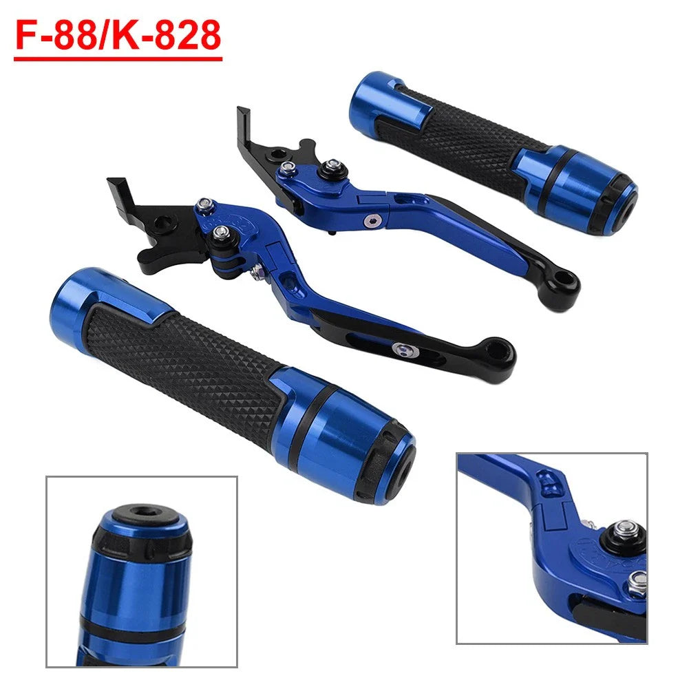 Folding Extendable Brake Clutch Levers & Handlebar Grips for Kawasaki Z1000