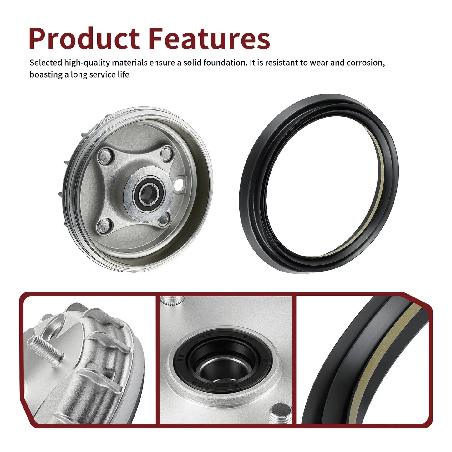 Front Brake Drum Hub & Seal for Honda Rancher 350 TRX350TM (2000–2006)