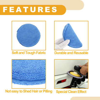 Set of 6 Polishing Buffing Pads for Auto (12.5cm)