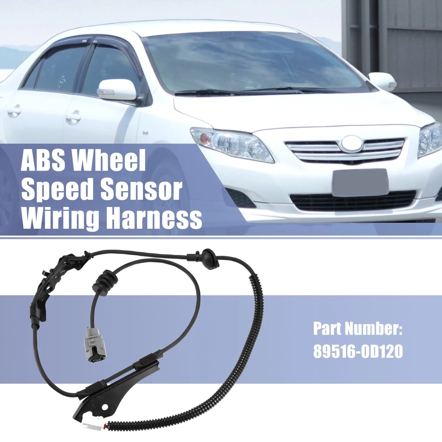 ABS Wheel Speed Sensor Wiring Harness Rear Left 89516-0D120 for Toyota Echo (2000–2005)